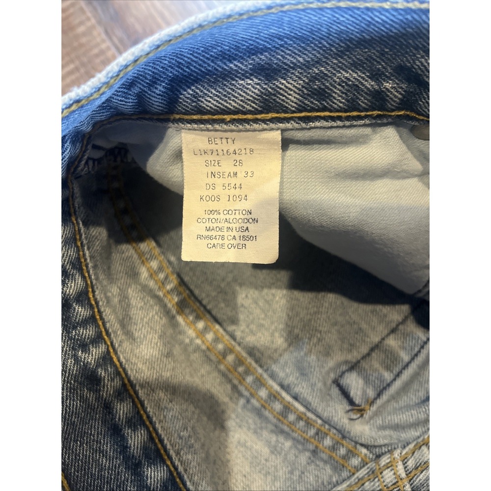 Vintage Pepe Jeans Betty Sz 28x33 Made In USA - Picture 3 of 7